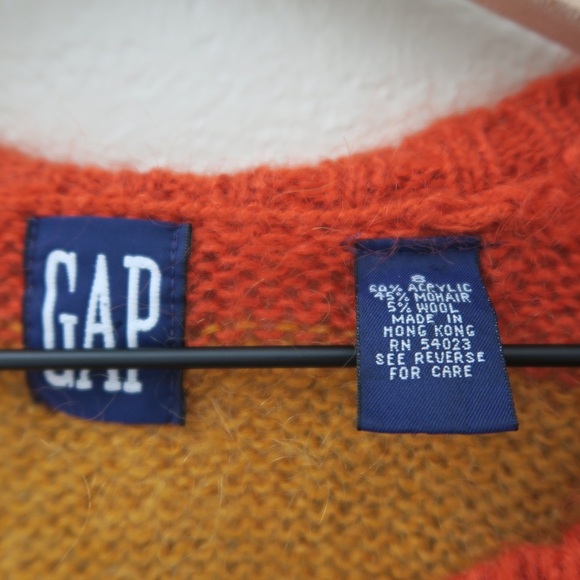 Vintage GAP Women's Multicolor Striped Sweater Rainbow Open Front Mohair Blend - Picture 5 of 11